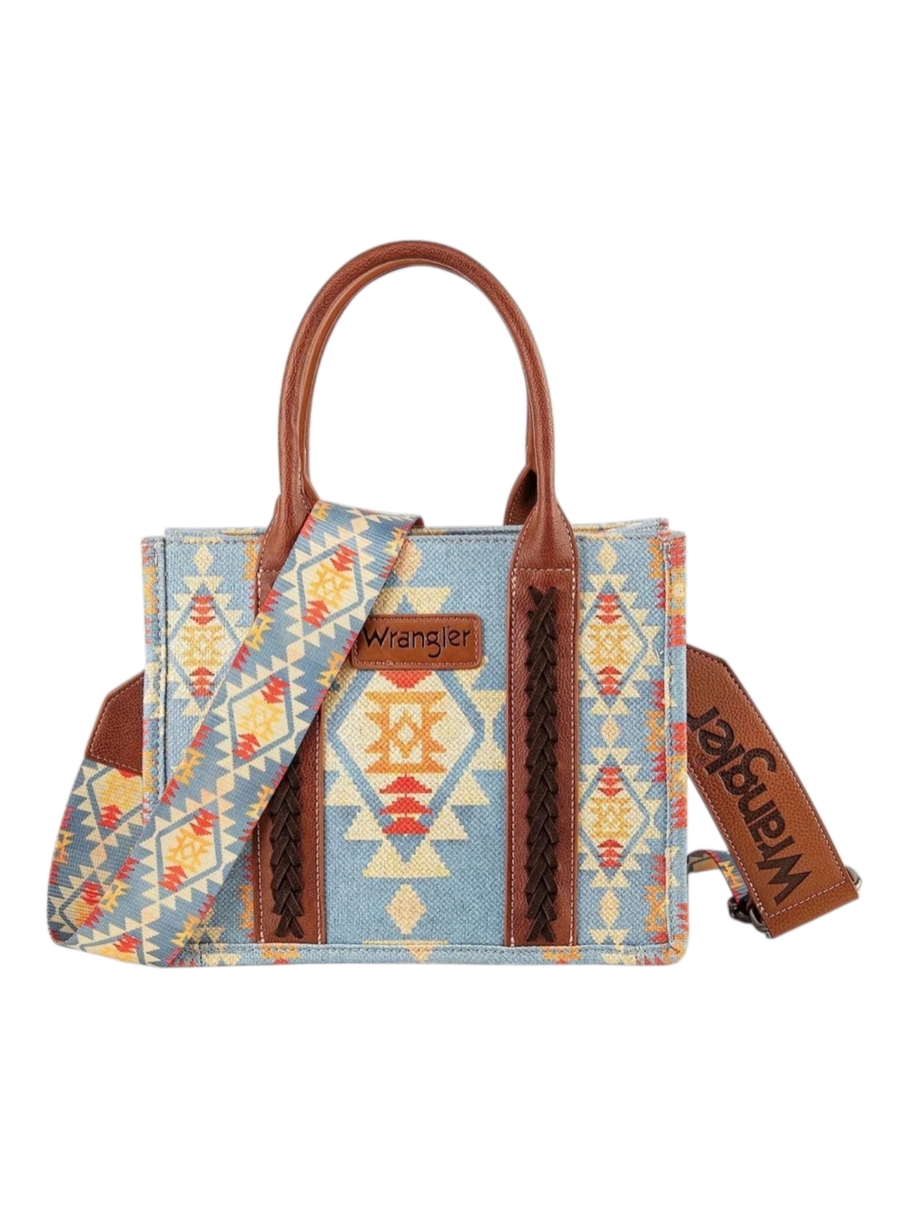 Wrangler NWOT Southwestern Small Canvas Crossbody Bag Whipstitch